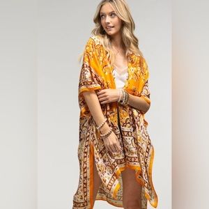 Bold Orange Yellow Kimono